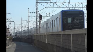 【4K】都営地下鉄6500形8両(6509F)　近畿車輛出場甲種輸送　東海道貨物線　平塚～茅ヶ崎間【都営三田線】