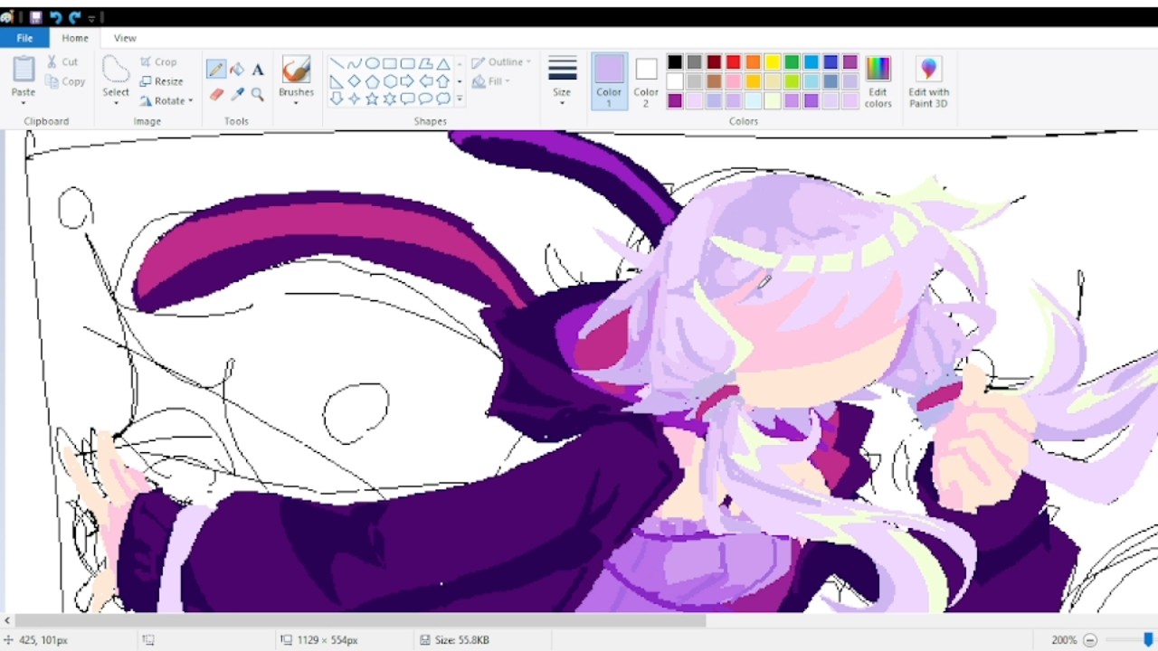 Vocaloid Yuzuki Yukari Mspaint Speedpaint