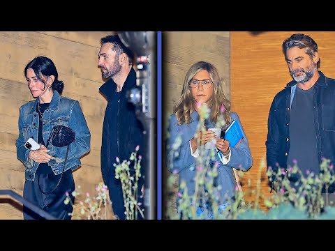 Jennifer Aniston and Courteney Cox Have Double Date Night in Malibu