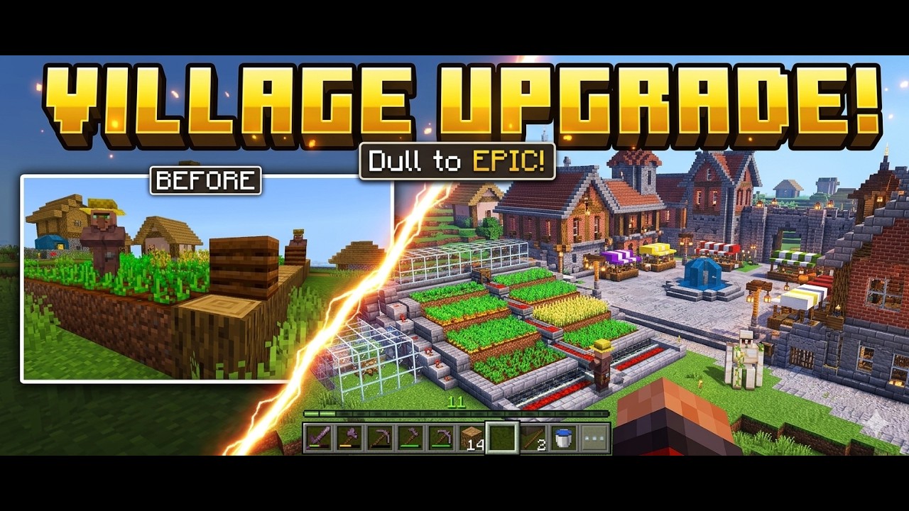Transforming a basic Minecraft village from DULL to EPIC! 🏠 - YouTube