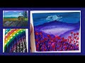 3 Paintings For Beginners || Complete Guide on Blending Techniques || Painting on 3 Tiny Canvases