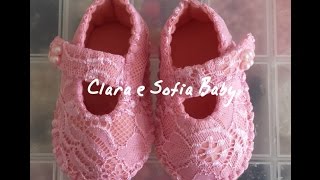 sapatinho de tecido feito a mao