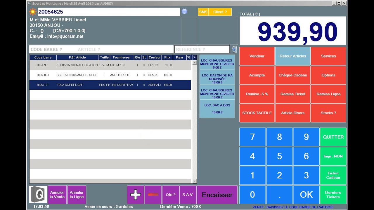 Quoram logiciel de caisse pour les détaillants et boutiques