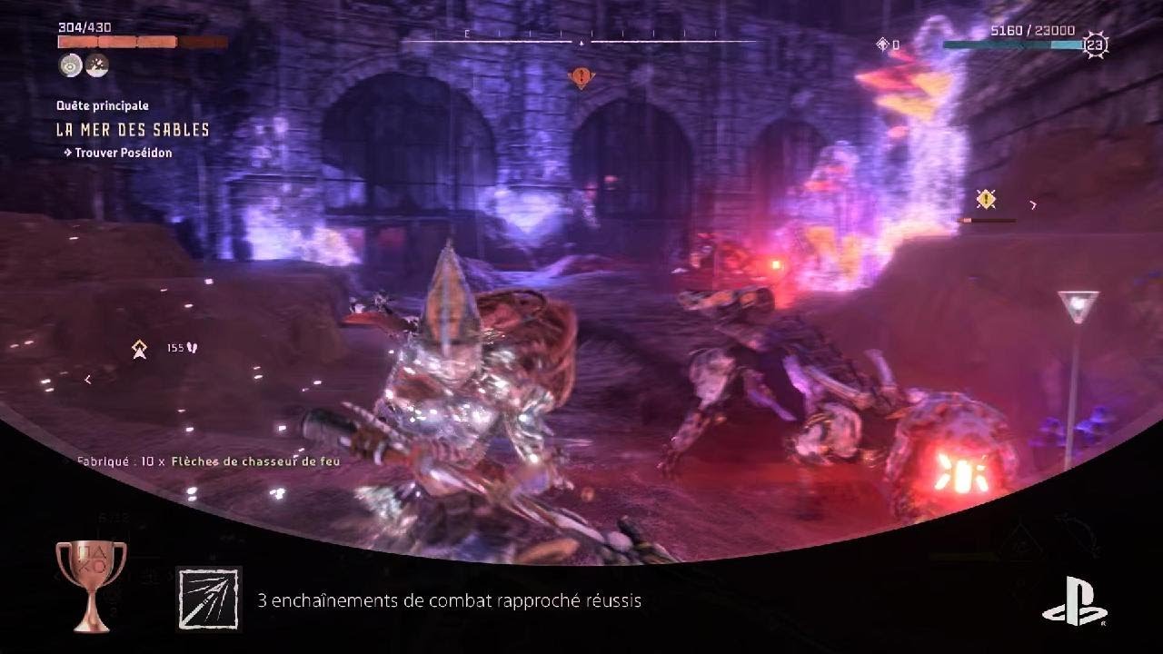 Trophée Horizon Forbidden West : "3 enchaînements de combat rapproché