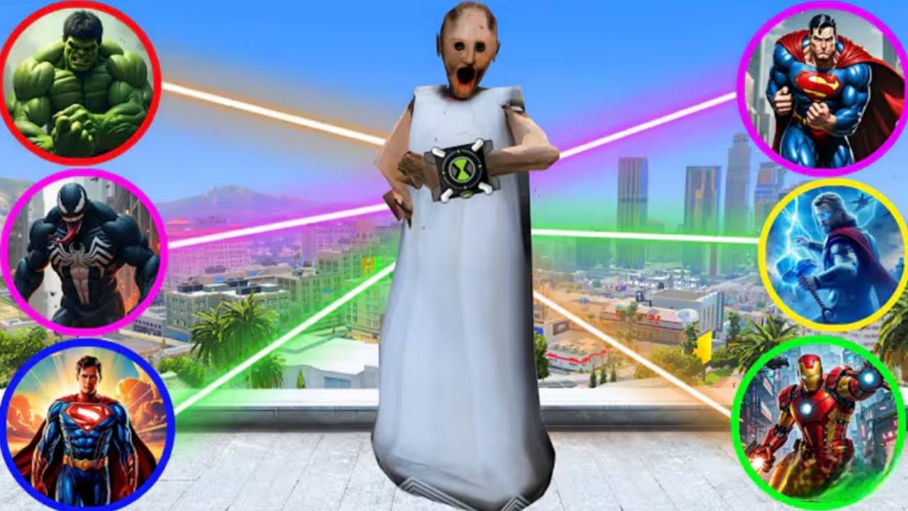 Granny Saved All His Friends With The Power Of Superhero In Gta 5 