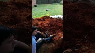 A-macs plumbing Fiber optic bore Cox cable strike on sewer line.