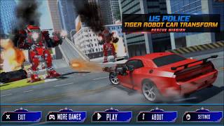 US Police Transform Robot Car Cop Wild Tiger Game screenshot 2