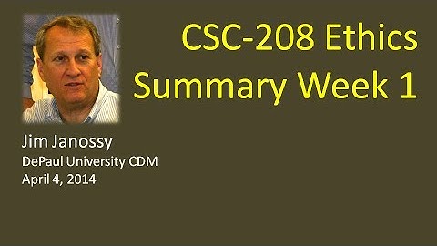 Week 1 summary mini-lecture