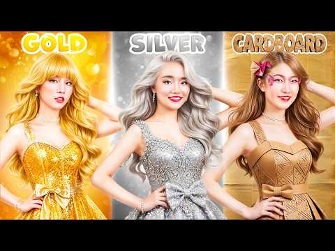 Poor Cardboard Vs Rich Silver Vs Giga Rich Golden At Prom School!