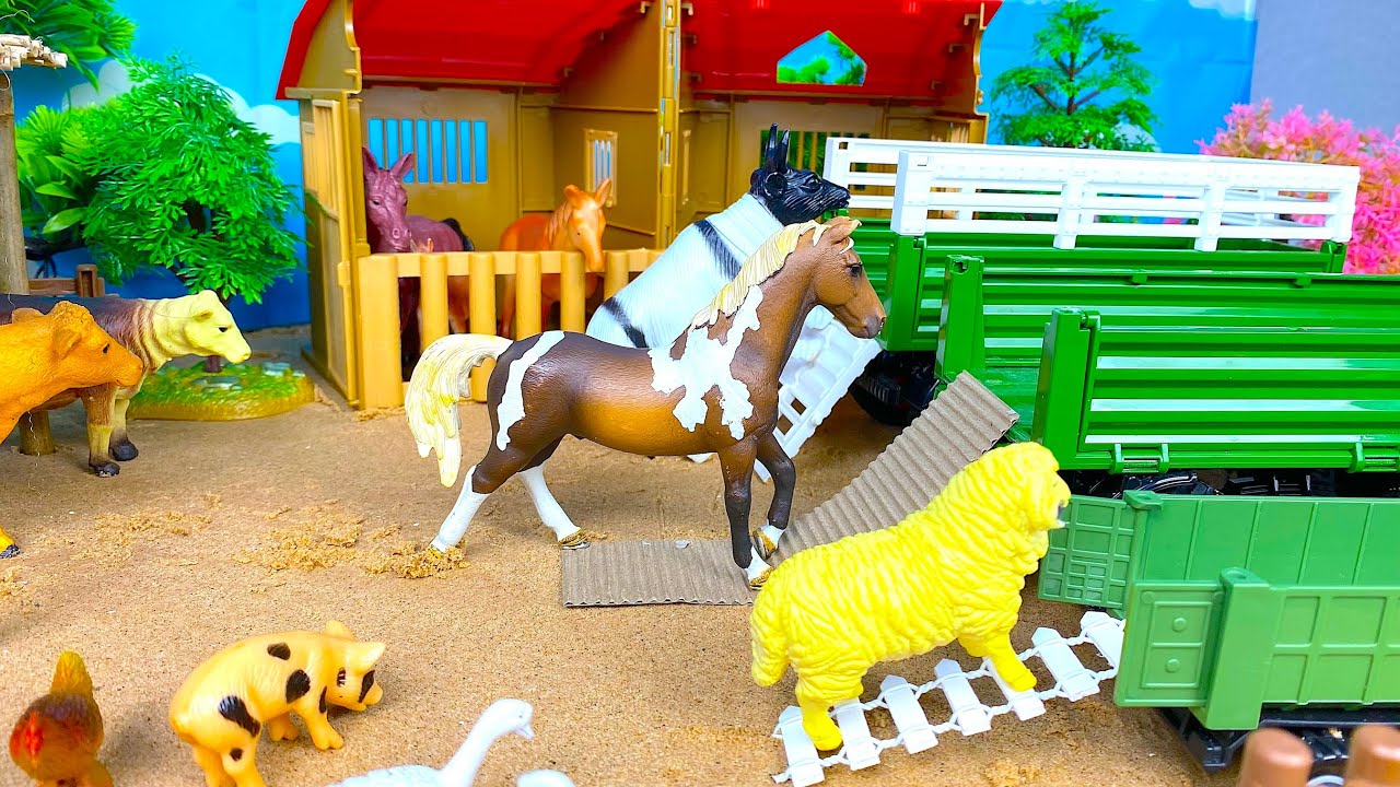 3 Tractors Transporting The FARM Animals To Another FARM