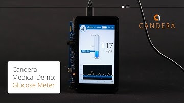 Glucose Meter Demo: STM32MP157 running a Candera Graphics demo on a 4" 800x480 MIPI-DSI display