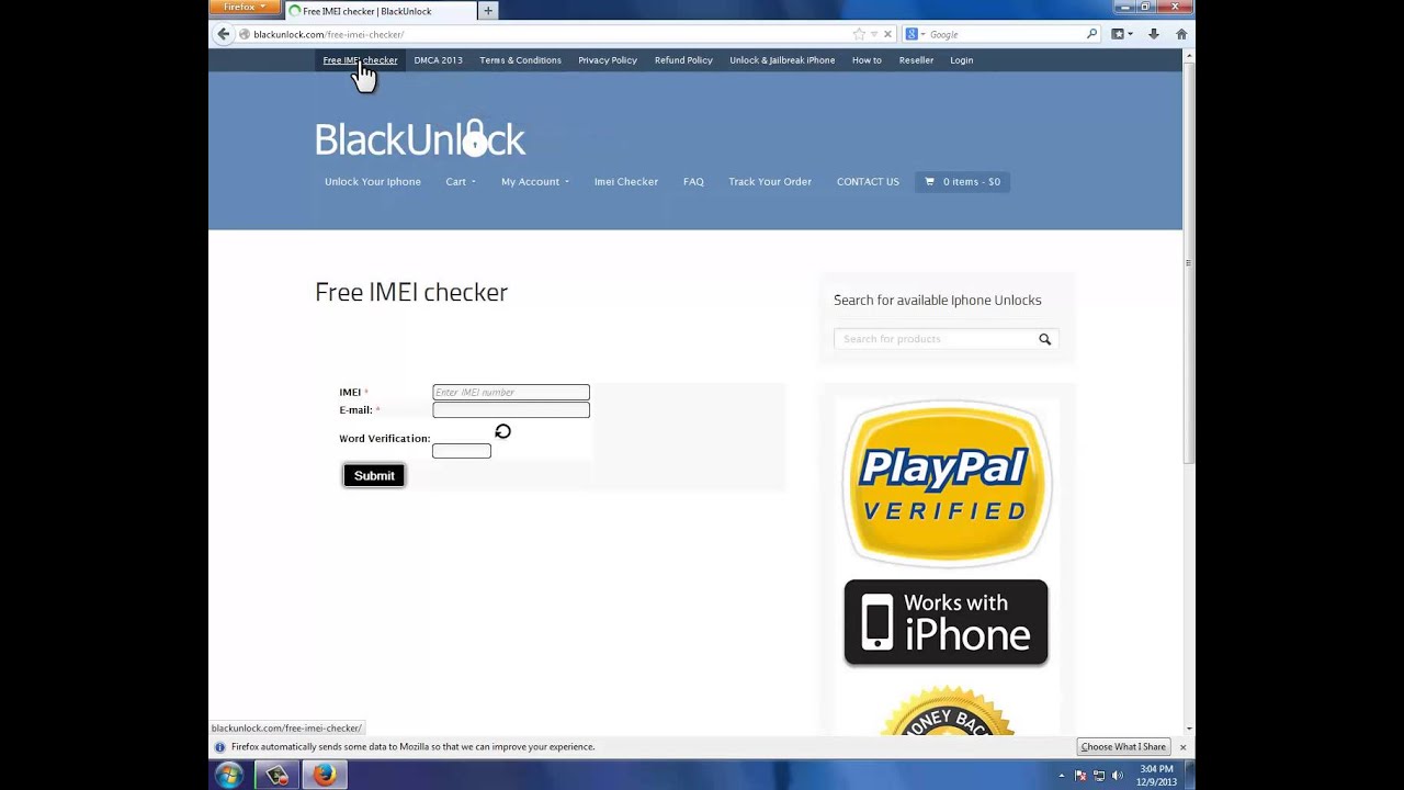 Iphone imei carrier check for free - YouTube