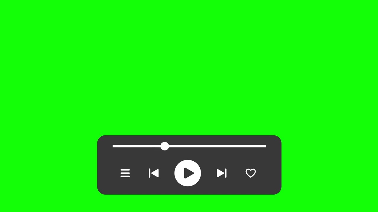 1 Minute Green screen audio black music player