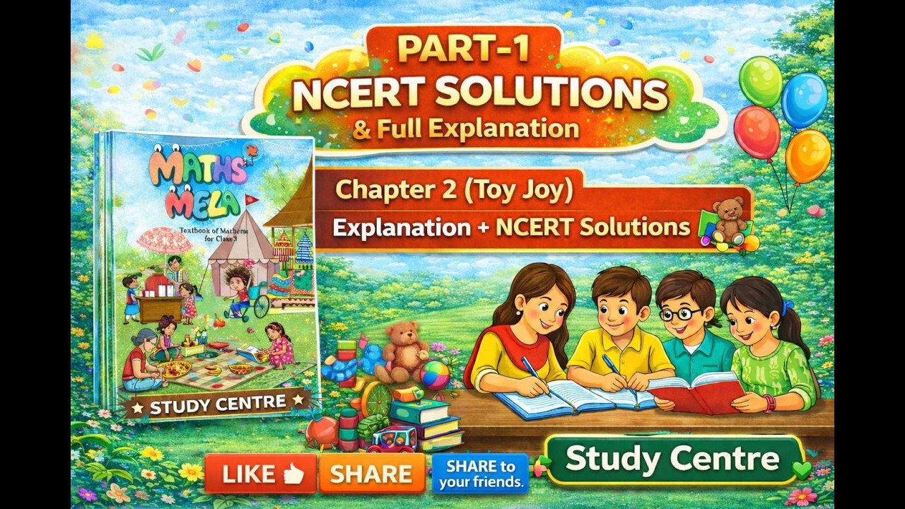 📚 Class 3 Maths NCERT Chapter 2 (Toy Joy) Part‑1 🧸 Explanation + NCERT ...