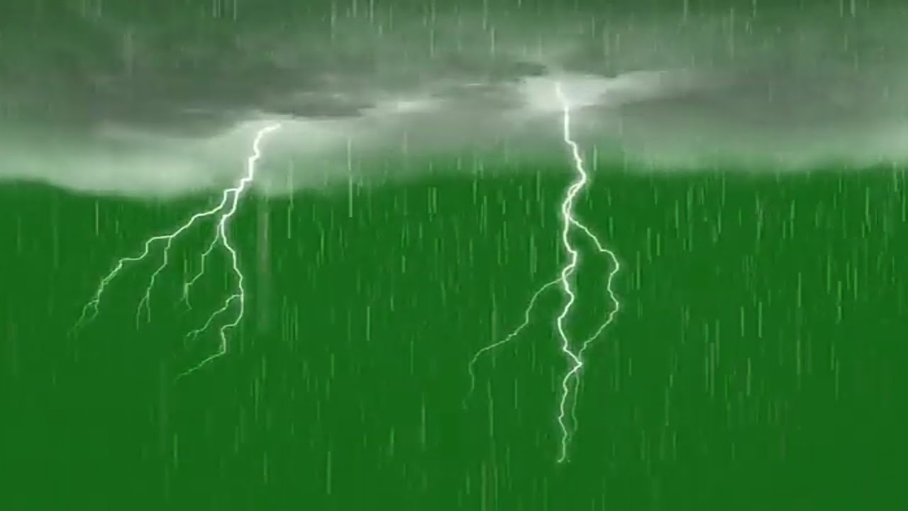 green screen rain with thunder aficts @green sreen& cartoon@ - YouTube