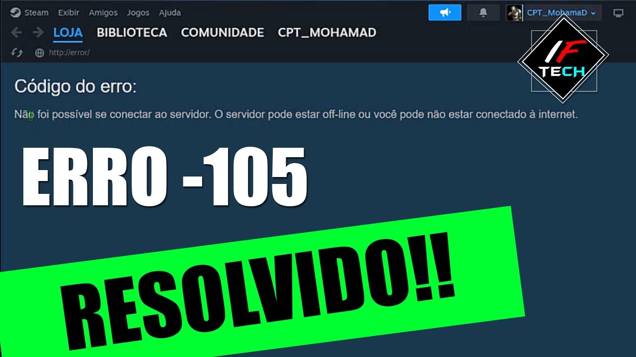 Como resolver o erro 105 da Steam (ATUALIZADO) 2024 YouTube