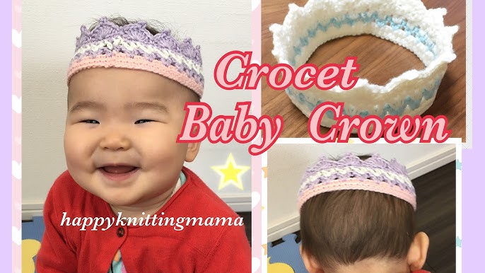 ベビークラウンの編み方 かぎ針 Crochet Baby Crown Youtube