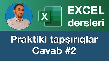 Excel Praktiki tapşırıqlar , Modul#1 - Cavab#2 | Excel practise | Excel pratiği | Практика в Excel