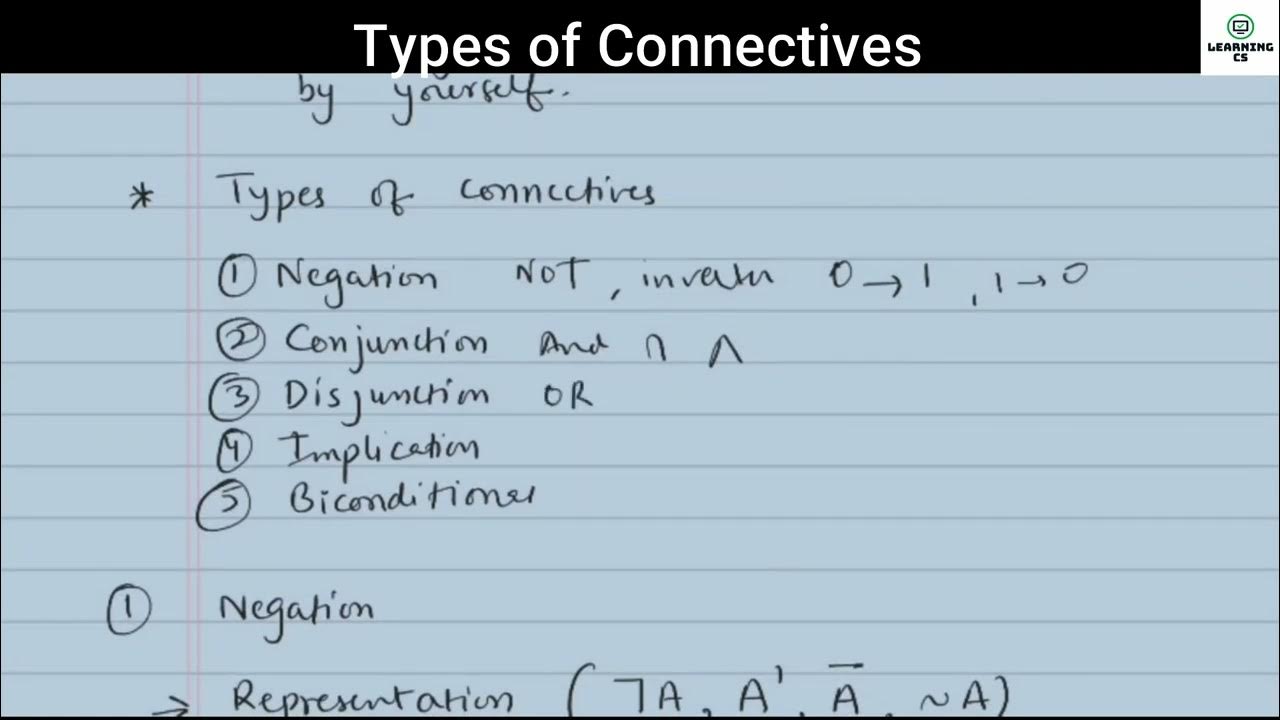 Types of connectives discrete mathematics YouTube