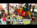 Street Food in Thailand. Cooking Crepes. Thai Street Food at a market in Krabi Thailand.