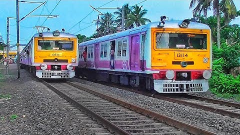 Perfect Side by Side Twin Similar Model EMU Local Trains Crossing | Katwa Local meet Howrah Local