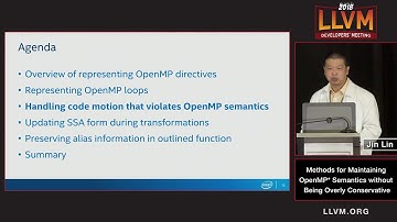 2018 LLVM Developers’ Meeting:J. Lin  “Methods for Maintaining OpenMP Semantics without Being ...”