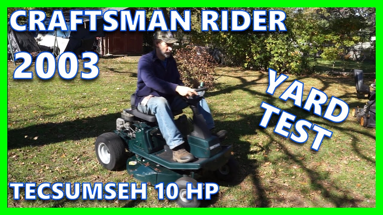 Old Craftsman 10hp Tecumseh Riding Mower Water Damage Engine Run In