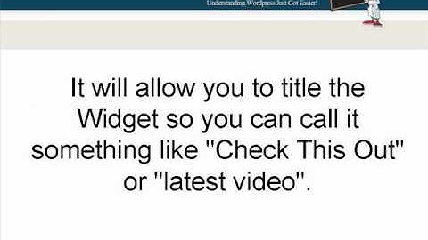 Wordpress Video Widget