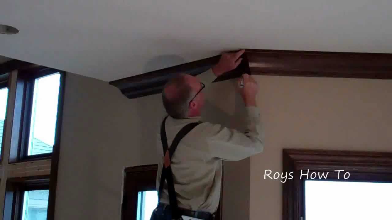 Installing Cherry Ceiling Crown Molding Youtube