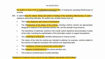 Substantive procedures - Part 8: Accounting estimates