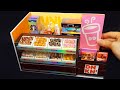 DIY Miniature Realistic shop - DUNKIN' shop ! Doughnut showcase~