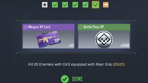 Call Of Duty Mobile Kill 20 Enemies with GKS equipped with Rear Grip Task Complete
