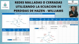 REDES MALLADAS O CERRADAS UTILIZANDO LA ECUACION DE PERDIDAS DE HAZEN - WILLIAMS screenshot 2