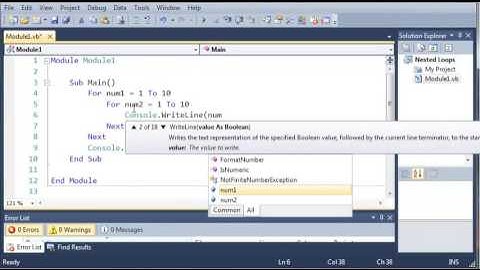 Visual Basic Tutorial   34   Nested Loops   YouTube