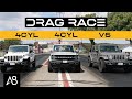 2021 Ford Bronco vs Jeep Wrangler V6 + 2.0L Turbo | DRAG + ROLL RACE (REMATCH)