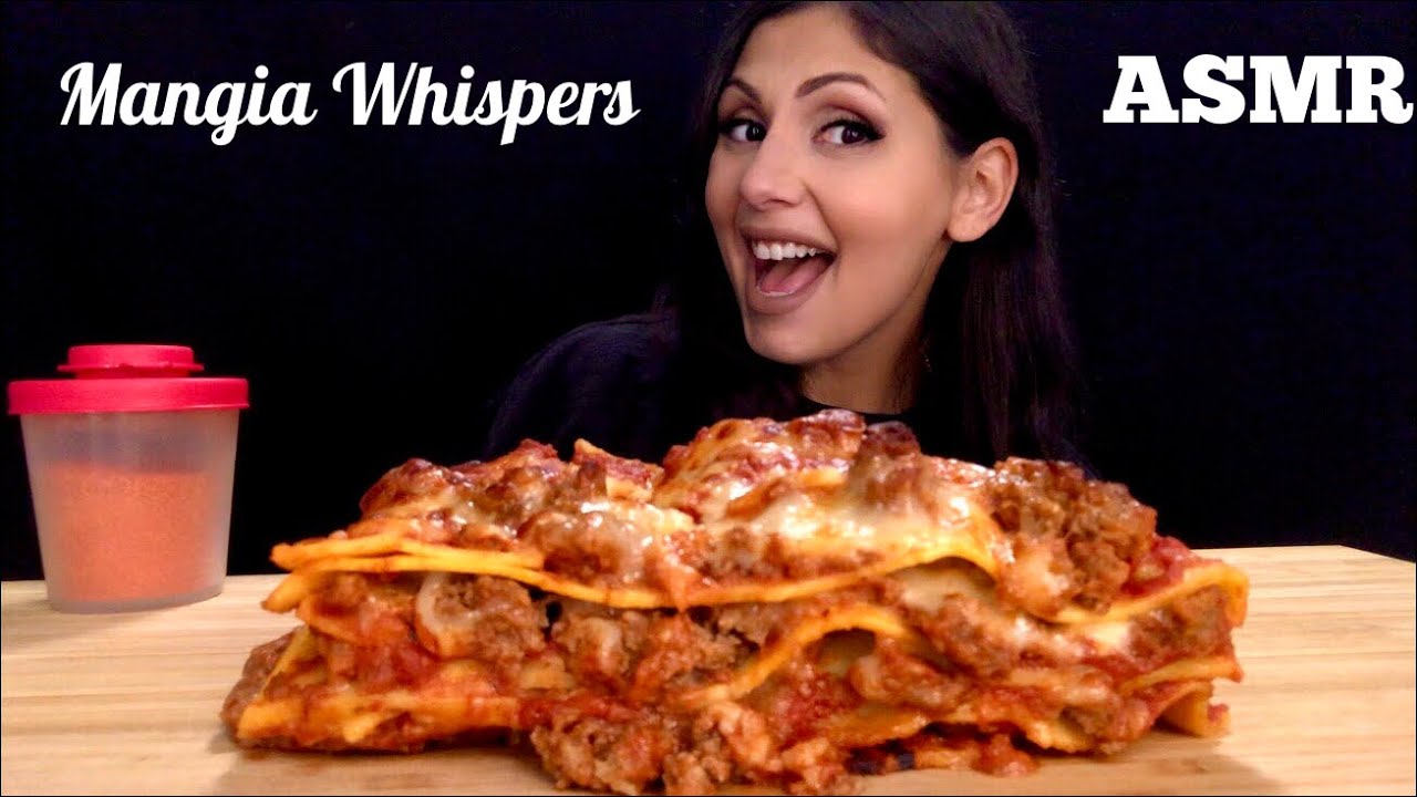 ASMR | EATING LASAGNA! (PASTA) MUKBANG (WHISPER) | MANGIA WHISPERS 먹방