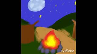 Campsite with animated fire background