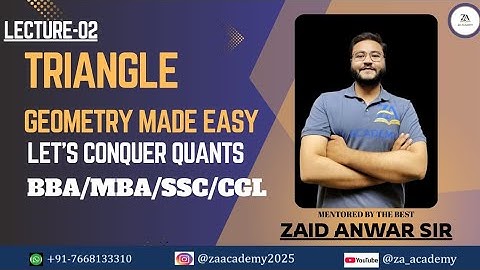 Lecture 2 | Quants | Geometry | Triangle | By Zaid Anwar Sir | ZA Academy #quants #geometry