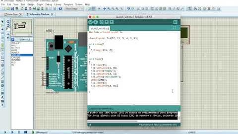 Código e simulação de um Display LCD 16x2 com Arduino e Proteus - Mini-tutorial de Arduino #4