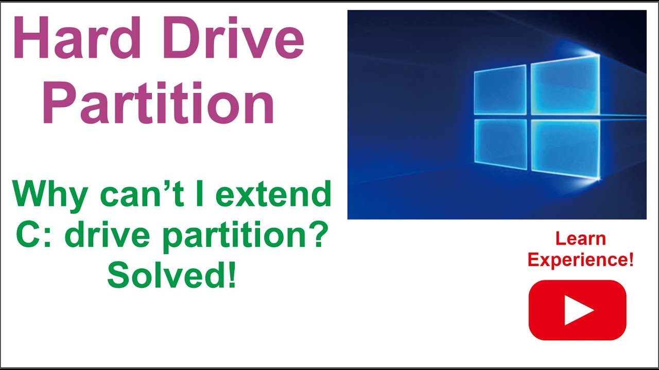 Why Can T I Extend My C Drive Solved Complete Windows 10 Hard Drives Partitions Issues Tutorial Youtube