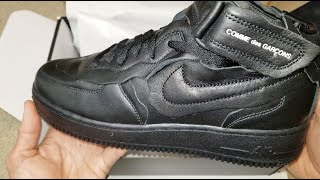 Nike Air Force 1 Mid x CDG Triple Black Shoes