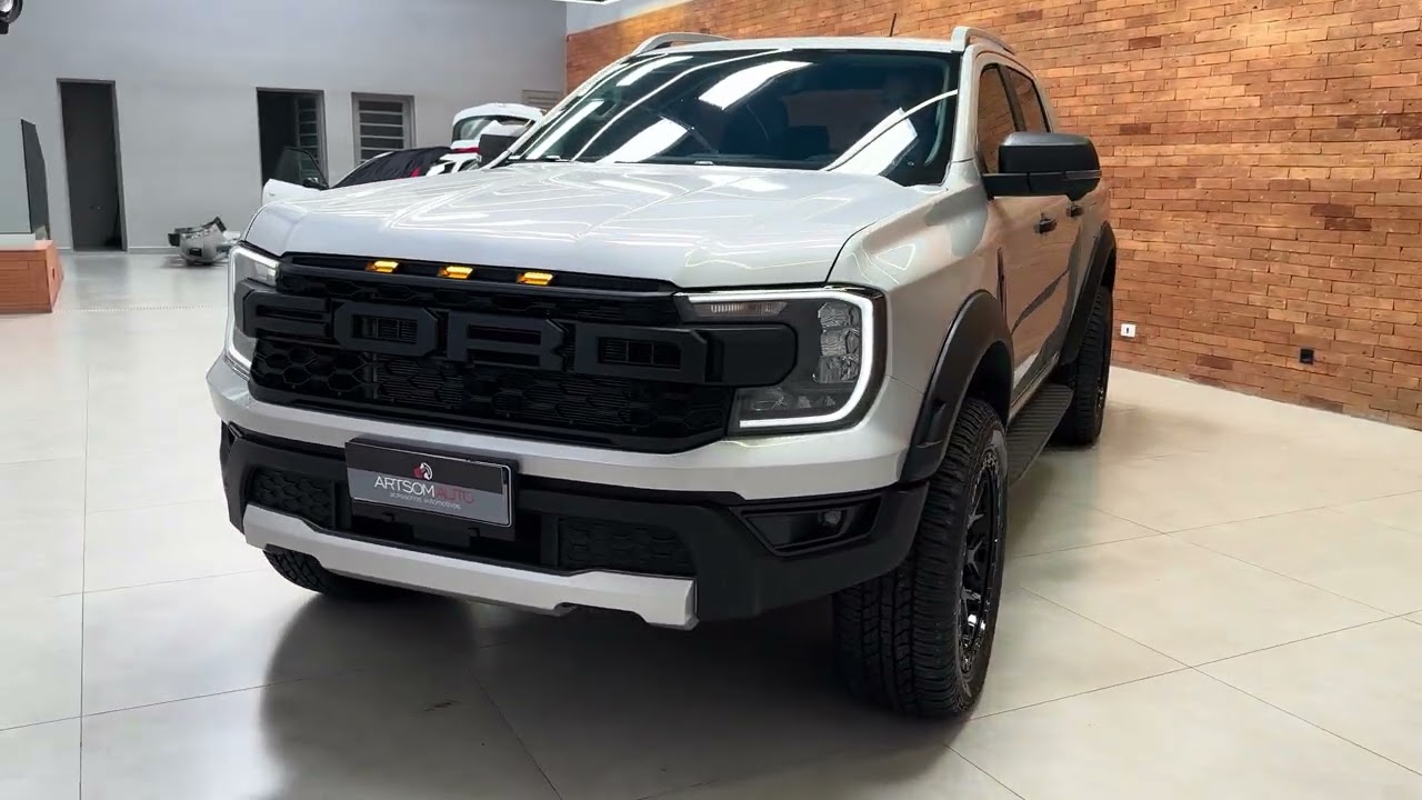 Ford Ranger 2026 - body kit alargado + LEDs na grade + Chrome Delete + Buzina