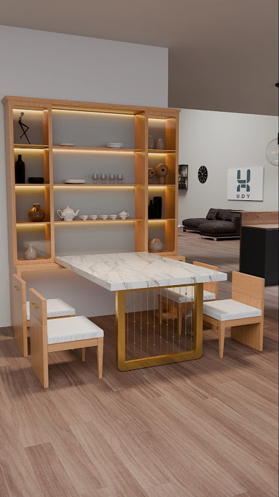 This Showcase Turns Into a Full Dining Table! Solid Wood Furniture Design