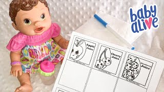 How to Make Blueberry Baby Alive Doll Juice with Link to Free Doll Juice Packet Templates