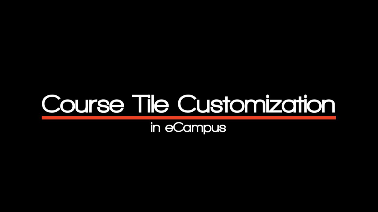 eCampus Course Tile Image Customization - YouTube