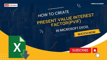 How to Create Present Value Interest Factor(PVIF) Table in Excel Sheet.