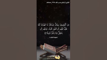 من المؤمنين رجال [ ايه ٢٣ - سورة الاحزاب] القارئ /صلاح حسب الله .@alshaer_2023