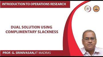 Dual solution using complimentary slackness