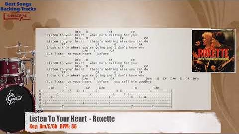 🥁 Listen To Your Heart  - Roxette Drums Backing Track with chords and lyrics
