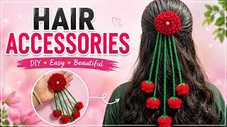 Crochet Rose 🌹 Hair Accessory Tutorial 💐Easy to Make For Beginners/ Hair Tie 